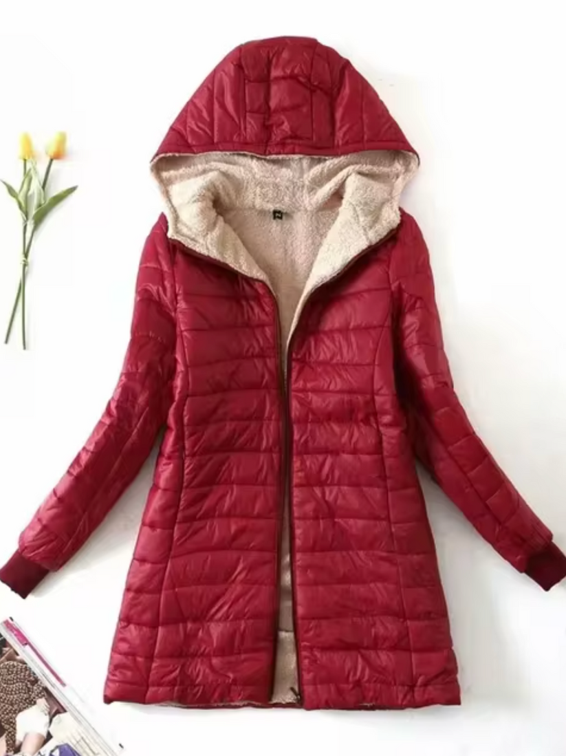 Chaqueta con capucha cálida y casual para mujer, ideal para un estilo diario