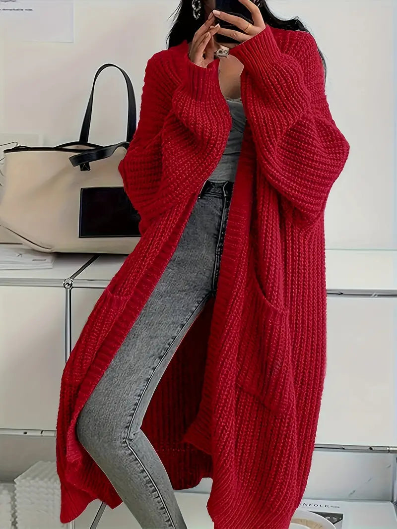 Chaqueta larga y suelta para mujer, ideal para un estilo casual y versátil