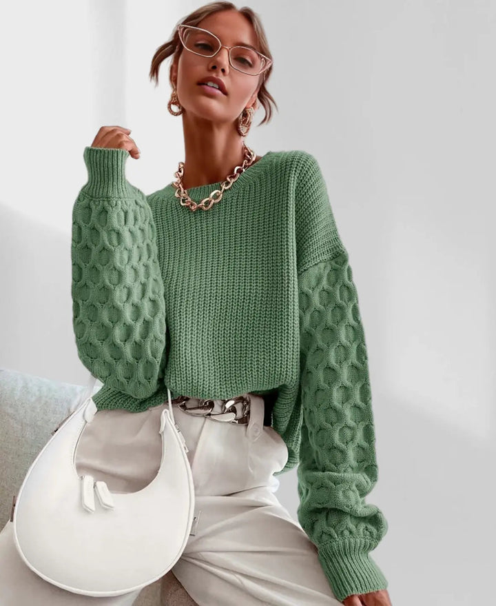 Jersey elegante para mujer con mangas de diseño especial