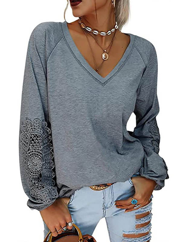 Camiseta elegante e informal con escote en V y bordado elegante