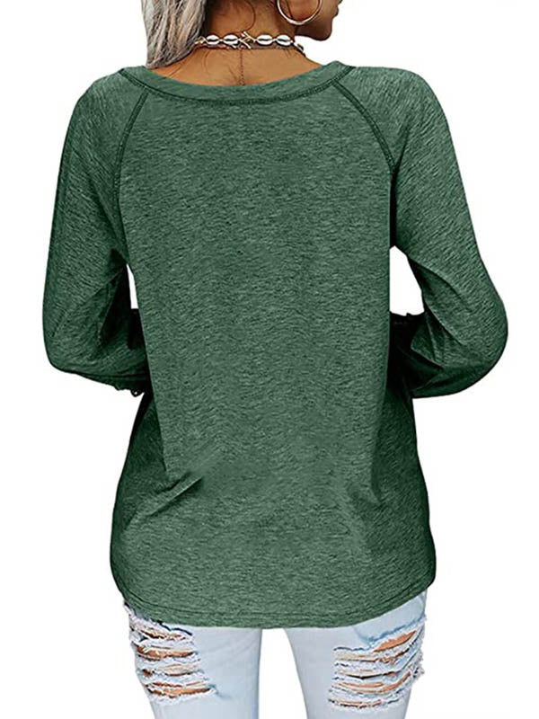 Camiseta elegante e informal con escote en V y bordado elegante