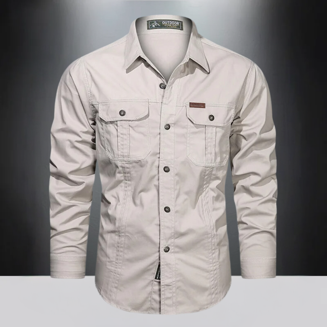 Camisa casual para hombre con botones, cómoda y funcional para el día a día