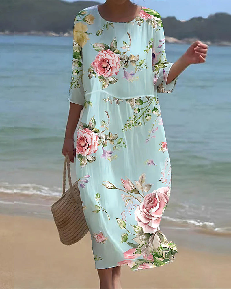Vestido floral elegante para mujer, ideal para eventos y celebraciones