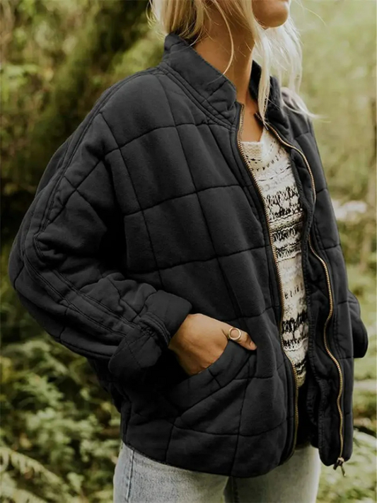 Chaqueta gruesa y holgada para mujer con estilo casual