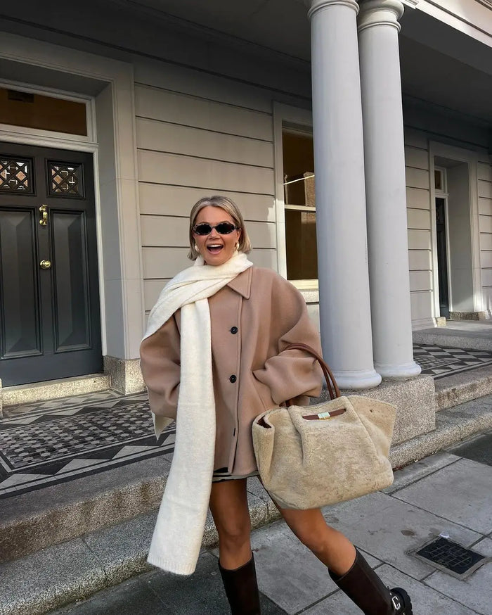Chaqueta corta con estilo para mujer con corte holgado, solapas y botones