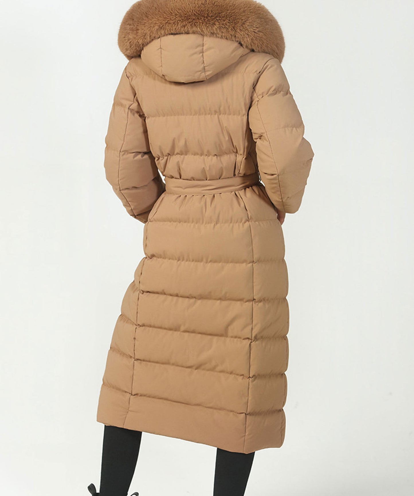 Chaqueta larga de mujer con capucha grande y moderna, cómoda y versátil
