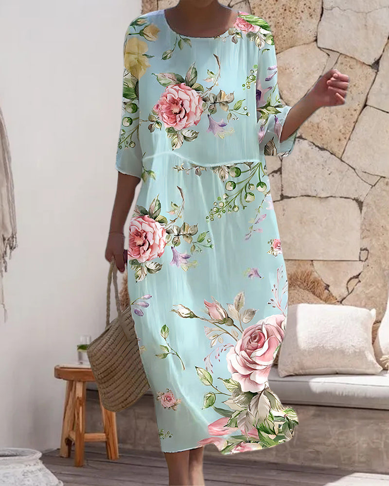 Vestido floral elegante para mujer, ideal para eventos y celebraciones