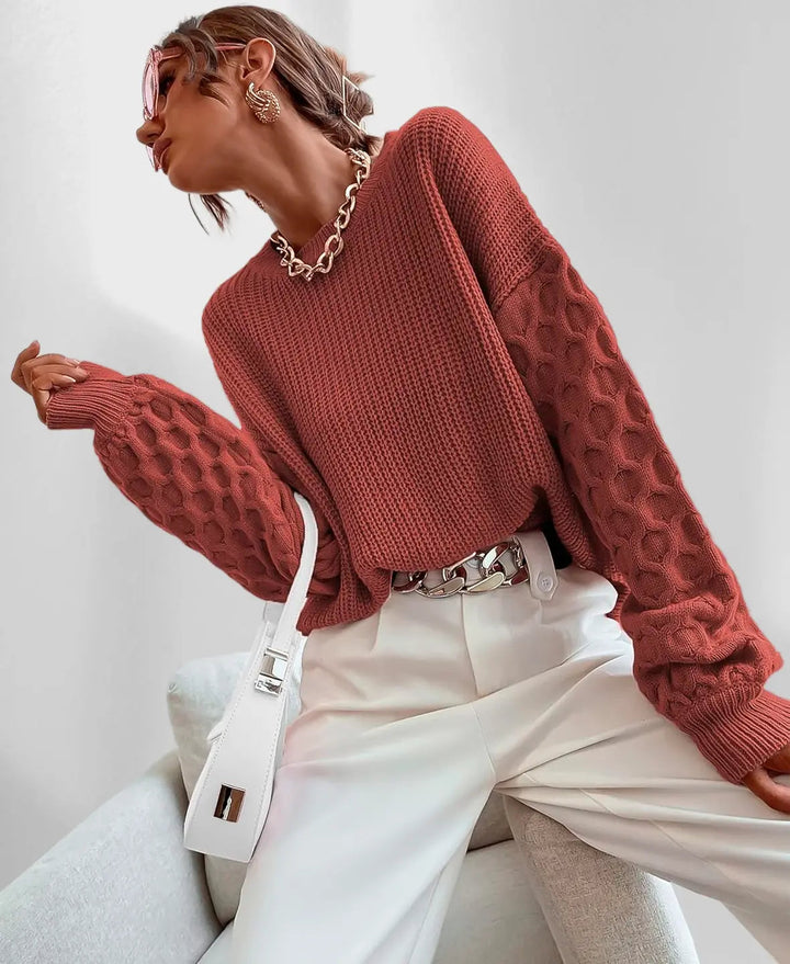 Jersey elegante para mujer con mangas de diseño especial