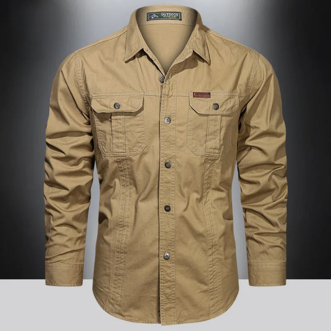 Camisa casual para hombre con botones, cómoda y funcional para el día a día