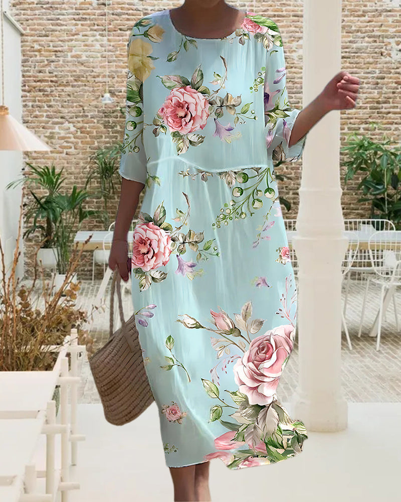 Vestido floral elegante para mujer, ideal para eventos y celebraciones