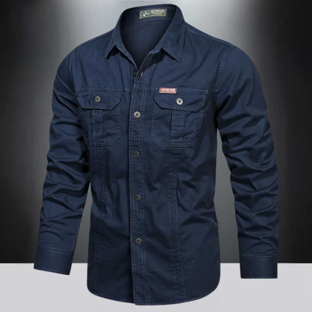 Camisa casual para hombre con botones, cómoda y funcional para el día a día