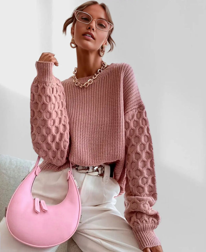 Jersey elegante para mujer con mangas de diseño especial