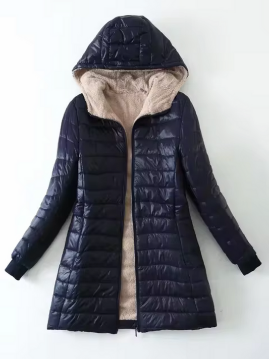 Chaqueta con capucha cálida y casual para mujer, ideal para un estilo diario