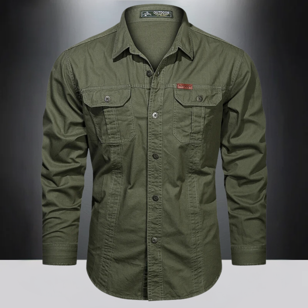 Camisa casual para hombre con botones, cómoda y funcional para el día a día