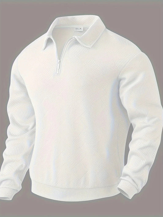 Jersey para hombre con cremallera parcial y patrón geométrico