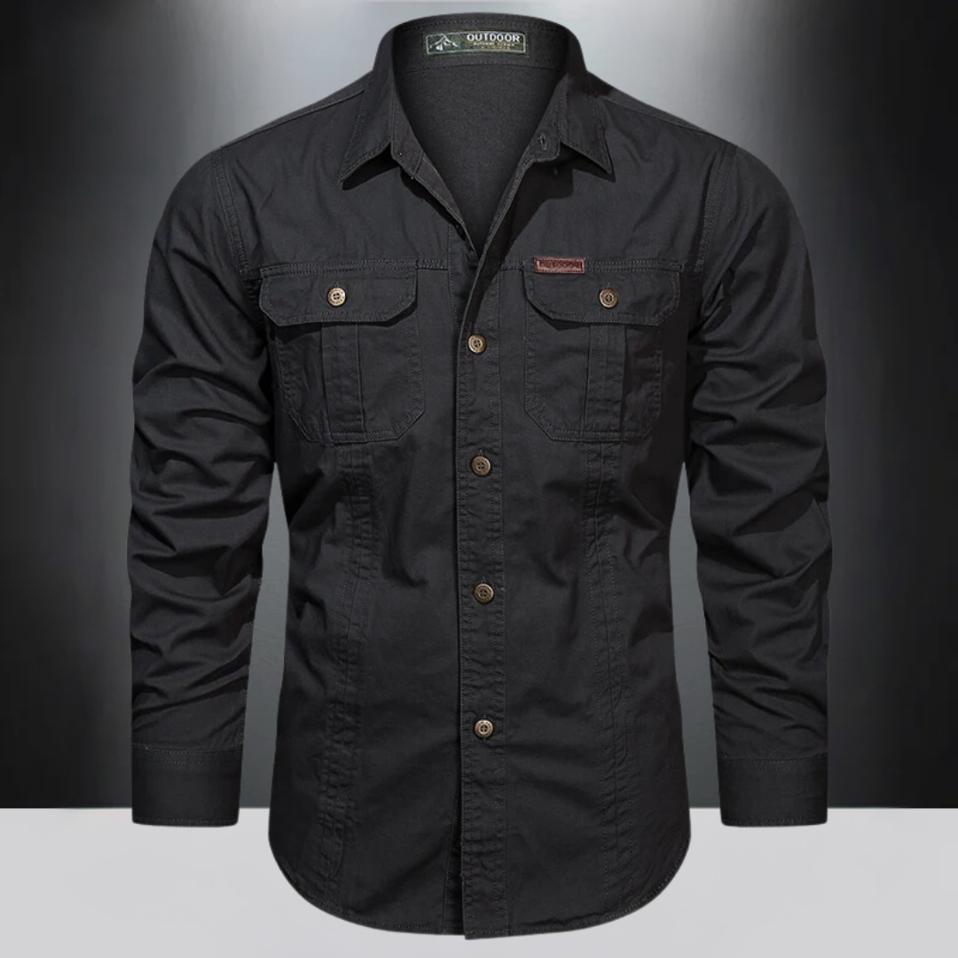 Camisa casual para hombre con botones, cómoda y funcional para el día a día