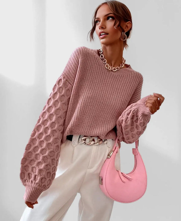 Jersey elegante para mujer con mangas de diseño especial