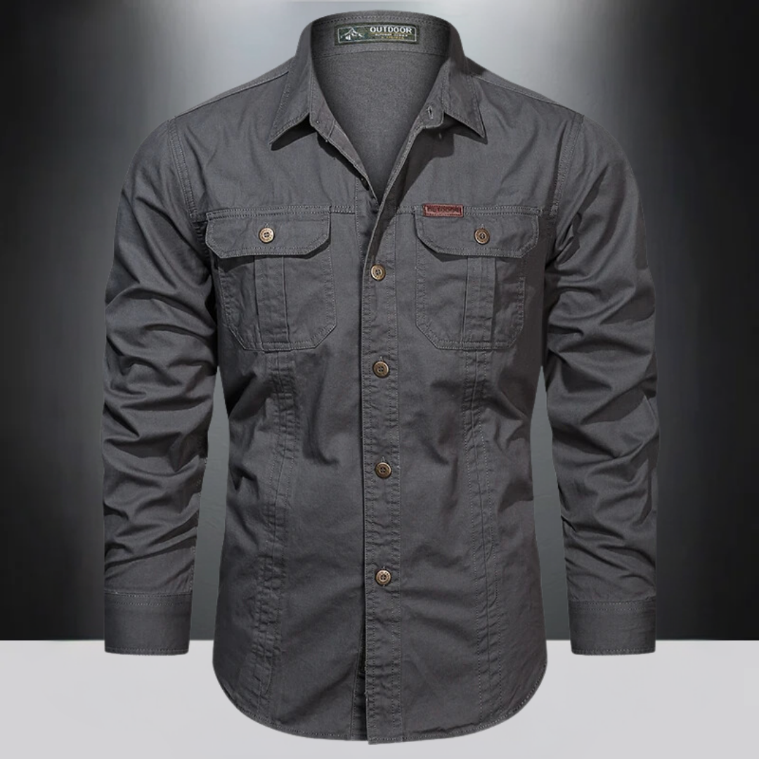 Camisa casual para hombre con botones, cómoda y funcional para el día a día