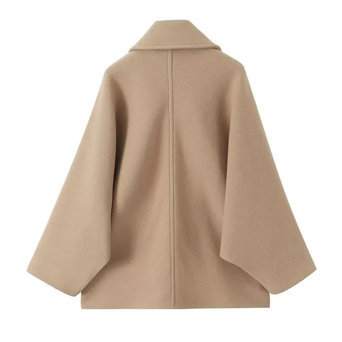 Chaqueta corta con estilo para mujer con corte holgado, solapas y botones