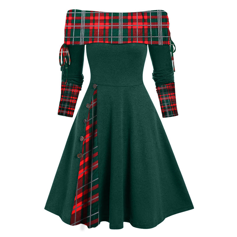 Vestido con dobladillo inusual y mangas largas