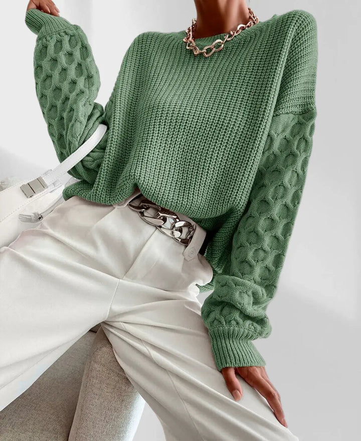 Jersey elegante para mujer con mangas de diseño especial