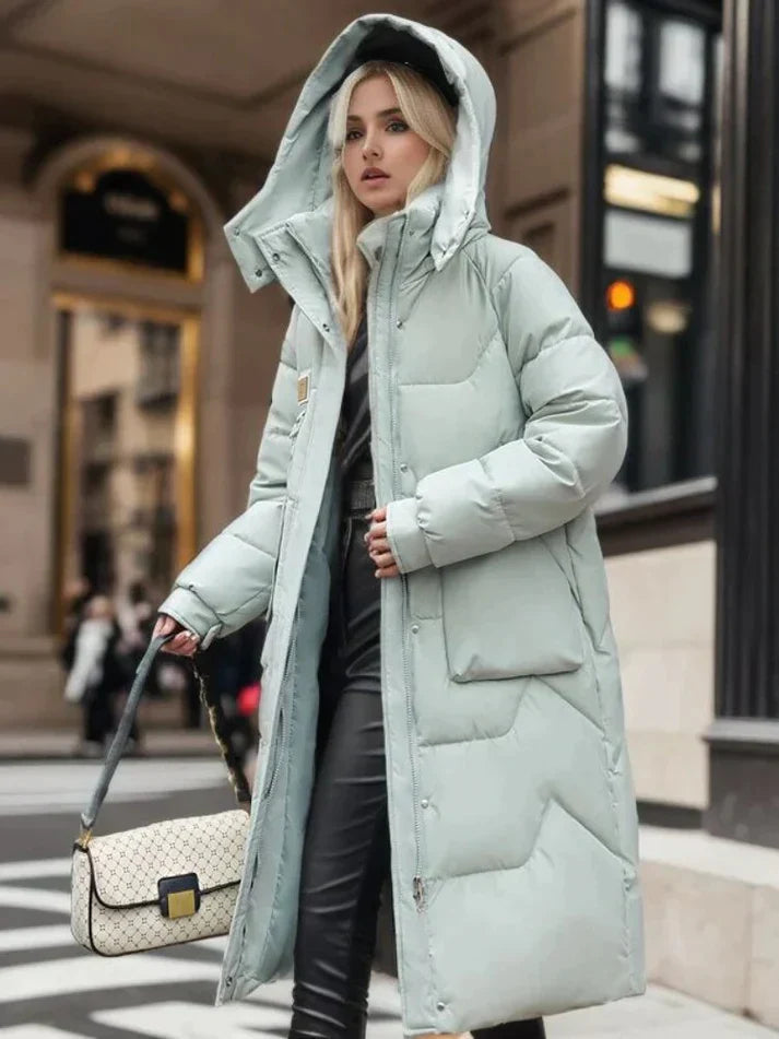 Abrigo largo para mujer con diseño actual y versátil